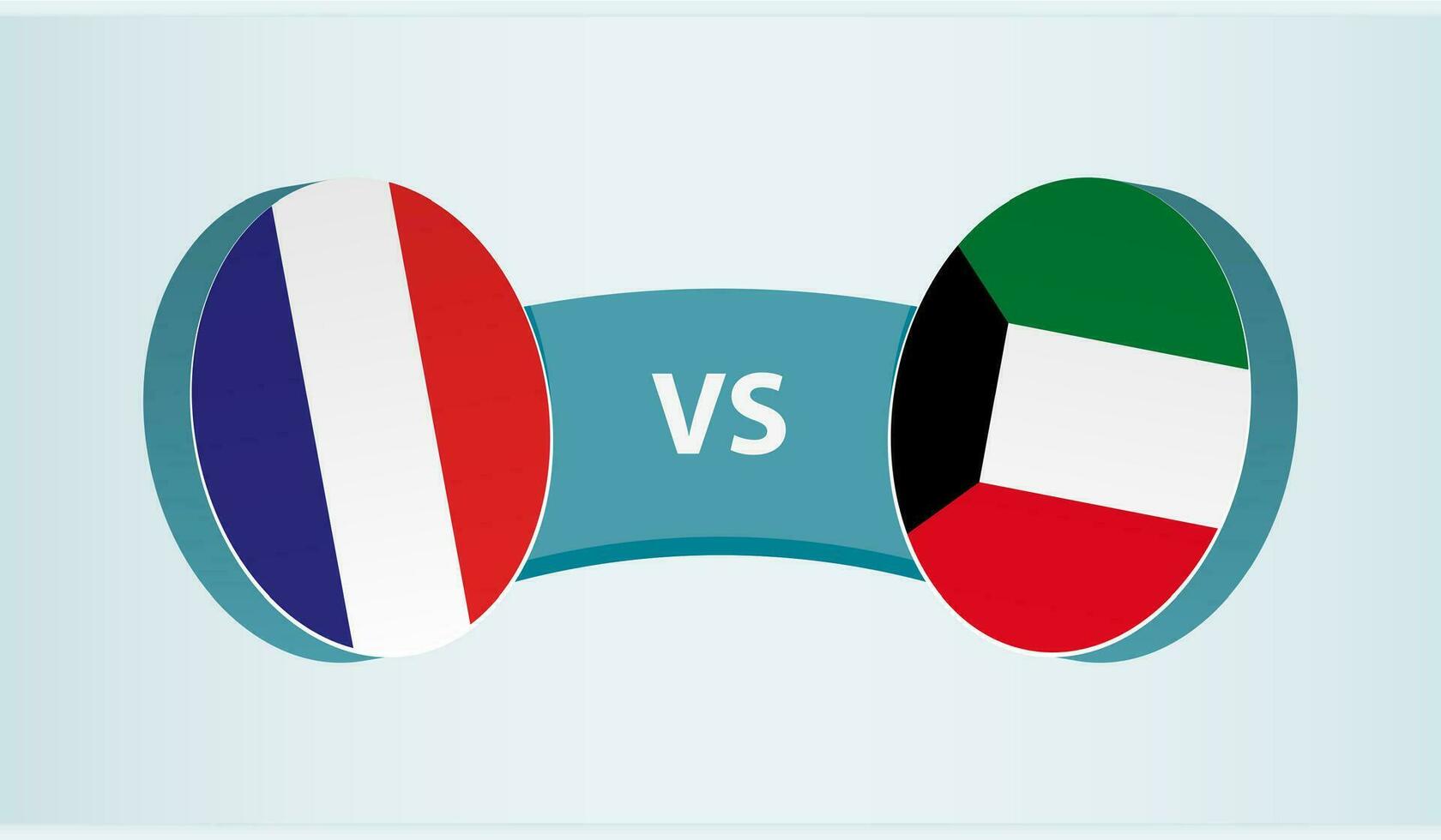 Francia versus Kuwait, equipo Deportes competencia concepto. vector