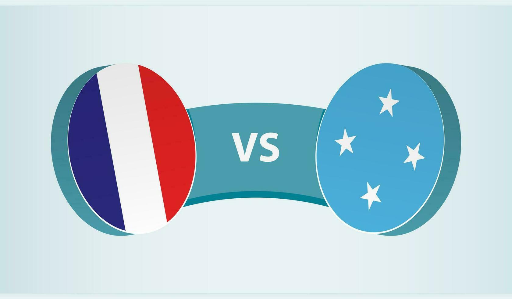 France versus Micronesia, team sports competition concept. vector