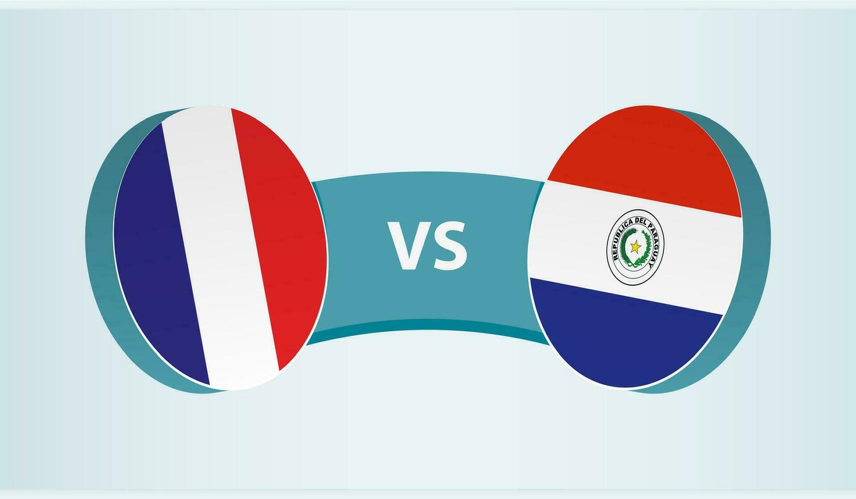 Francia versus paraguay, equipo Deportes competencia concepto. vector