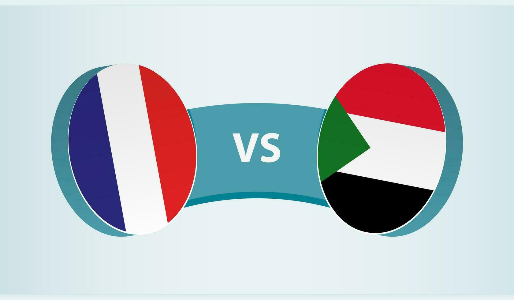 France versus Sudan, team sports competition concept. vector