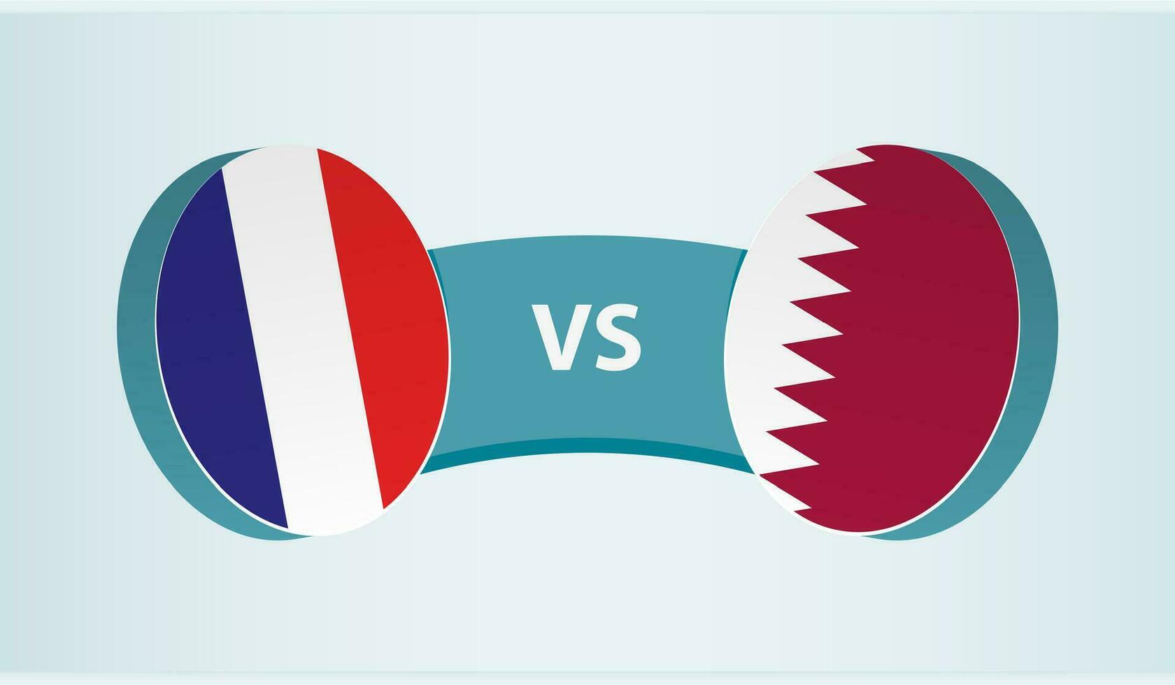 France versus Qatar, team sports competition concept. vector