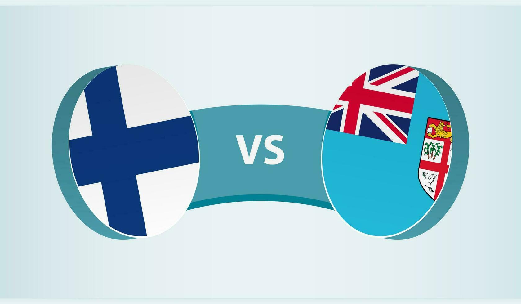 Finlandia versus fiyi, equipo Deportes competencia concepto. vector