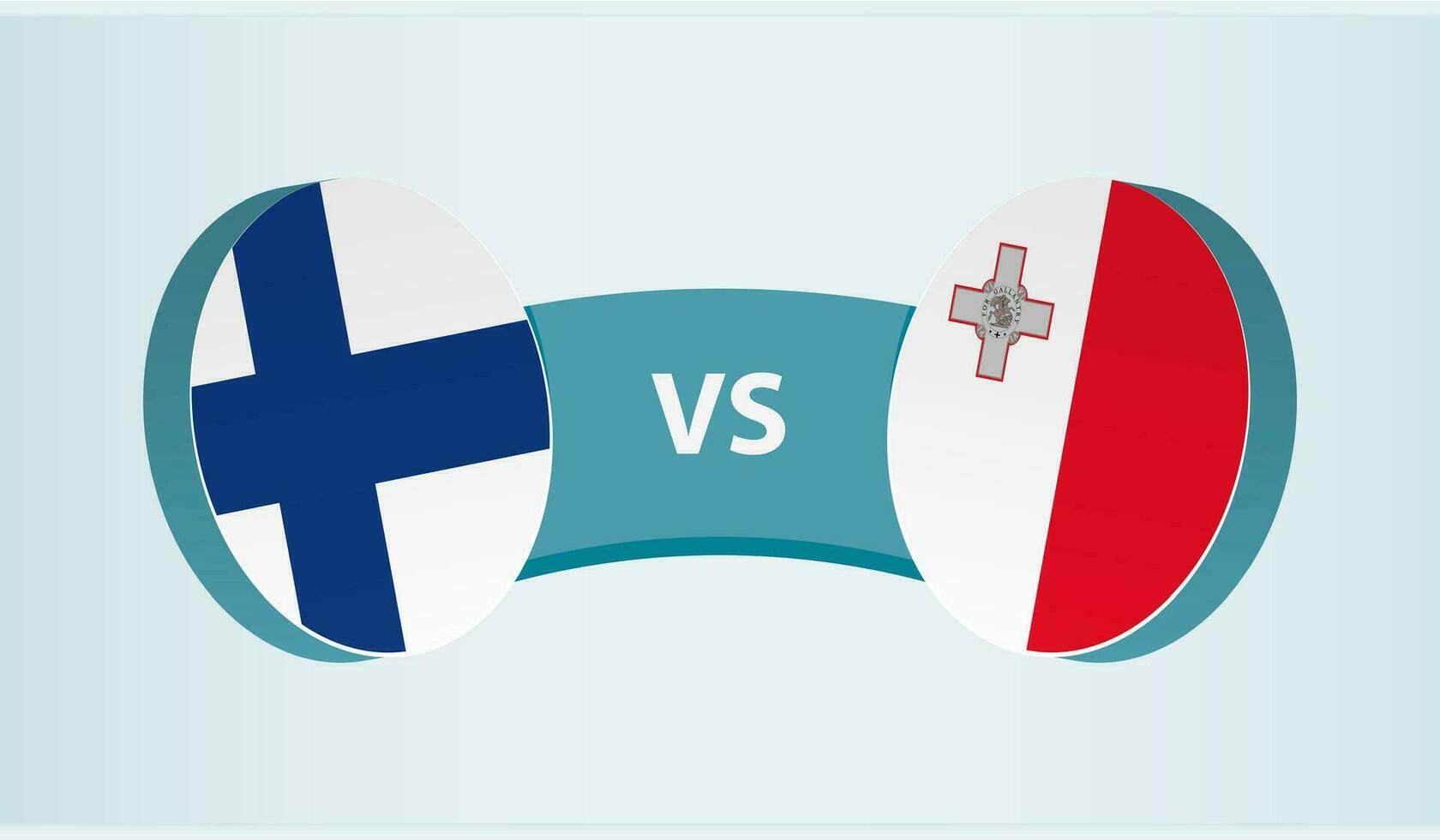 Finlandia versus Malta, equipo Deportes competencia concepto. vector