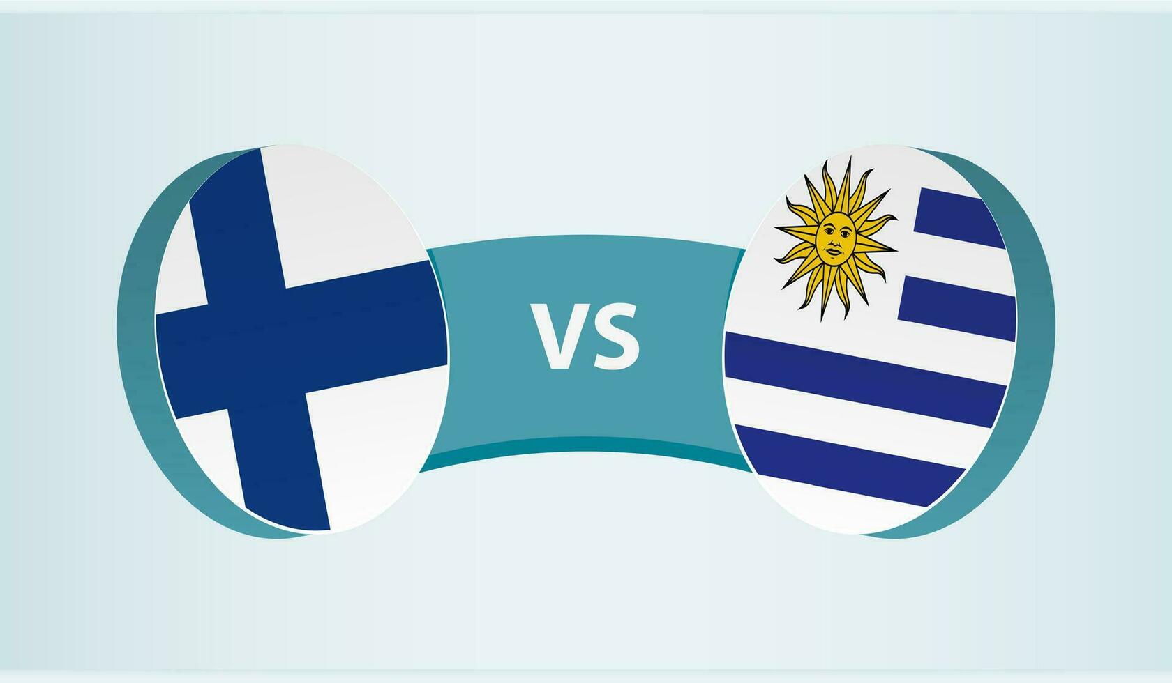 Finlandia versus Uruguay, equipo Deportes competencia concepto. vector