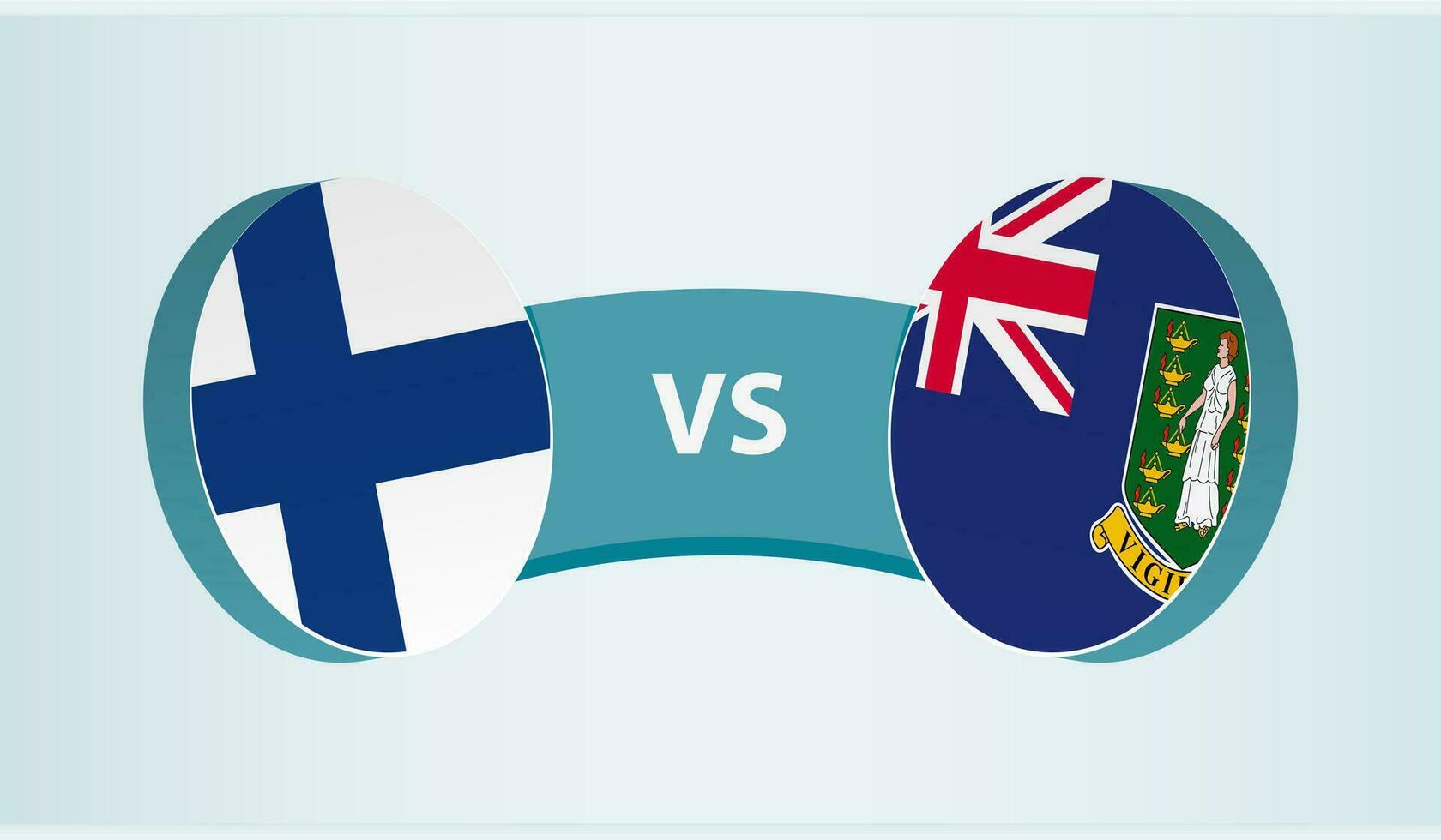 Finlandia versus británico Virgen islas, equipo Deportes competencia concepto. vector