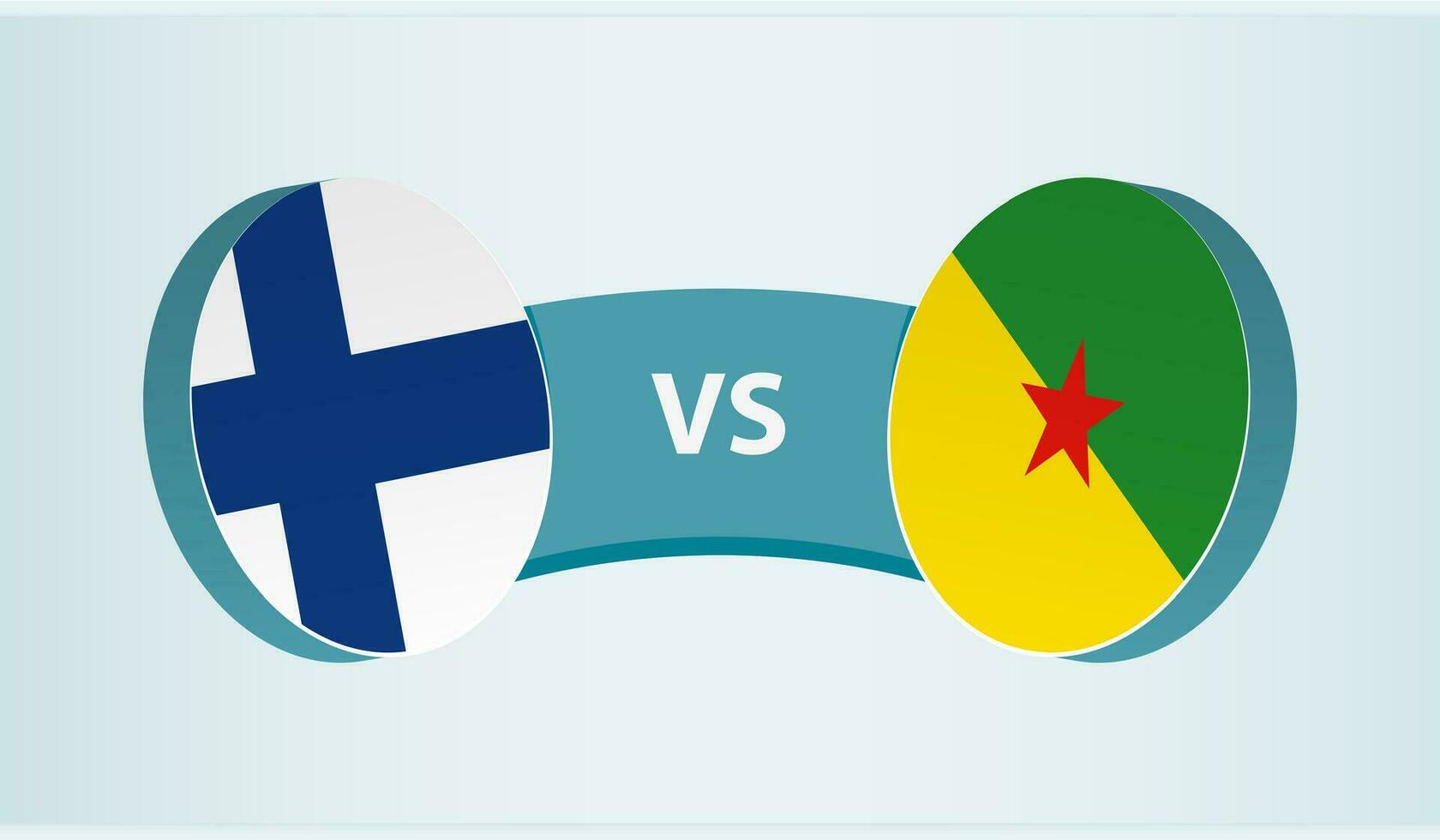Finlandia versus francés Guayana, equipo Deportes competencia concepto. vector