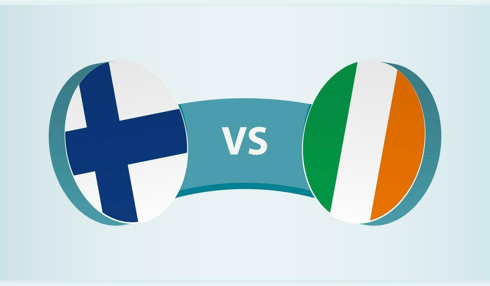 Finlandia versus Irlanda, equipo Deportes competencia concepto. vector