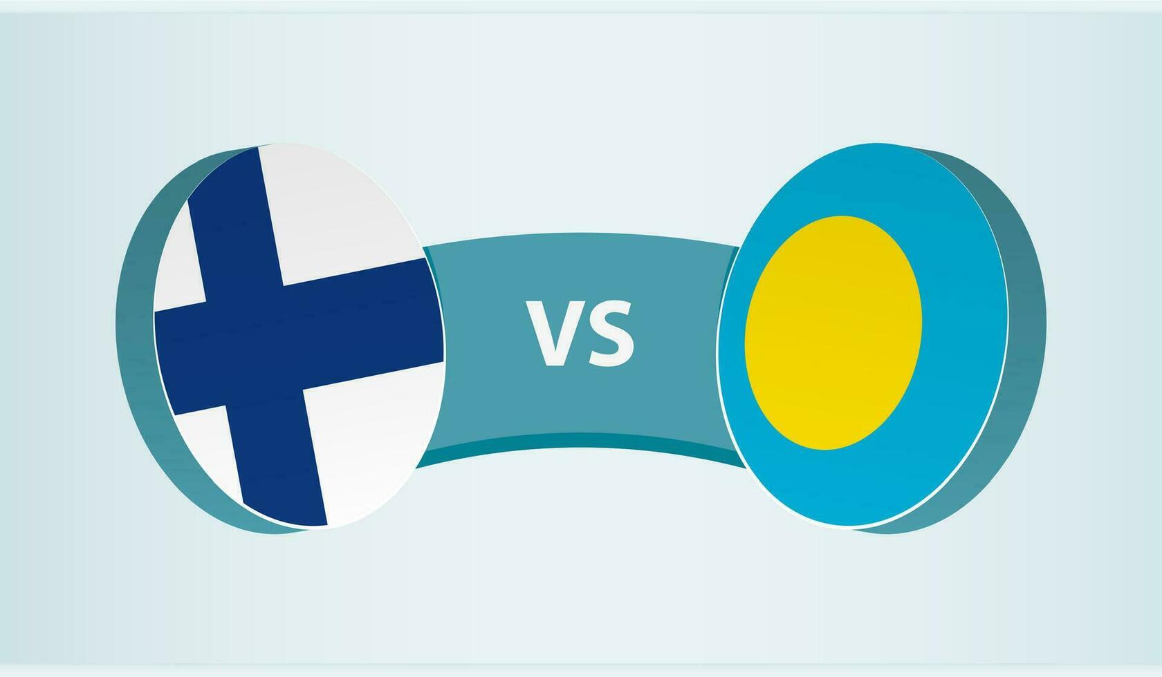 Finlandia versus palau, equipo Deportes competencia concepto. vector