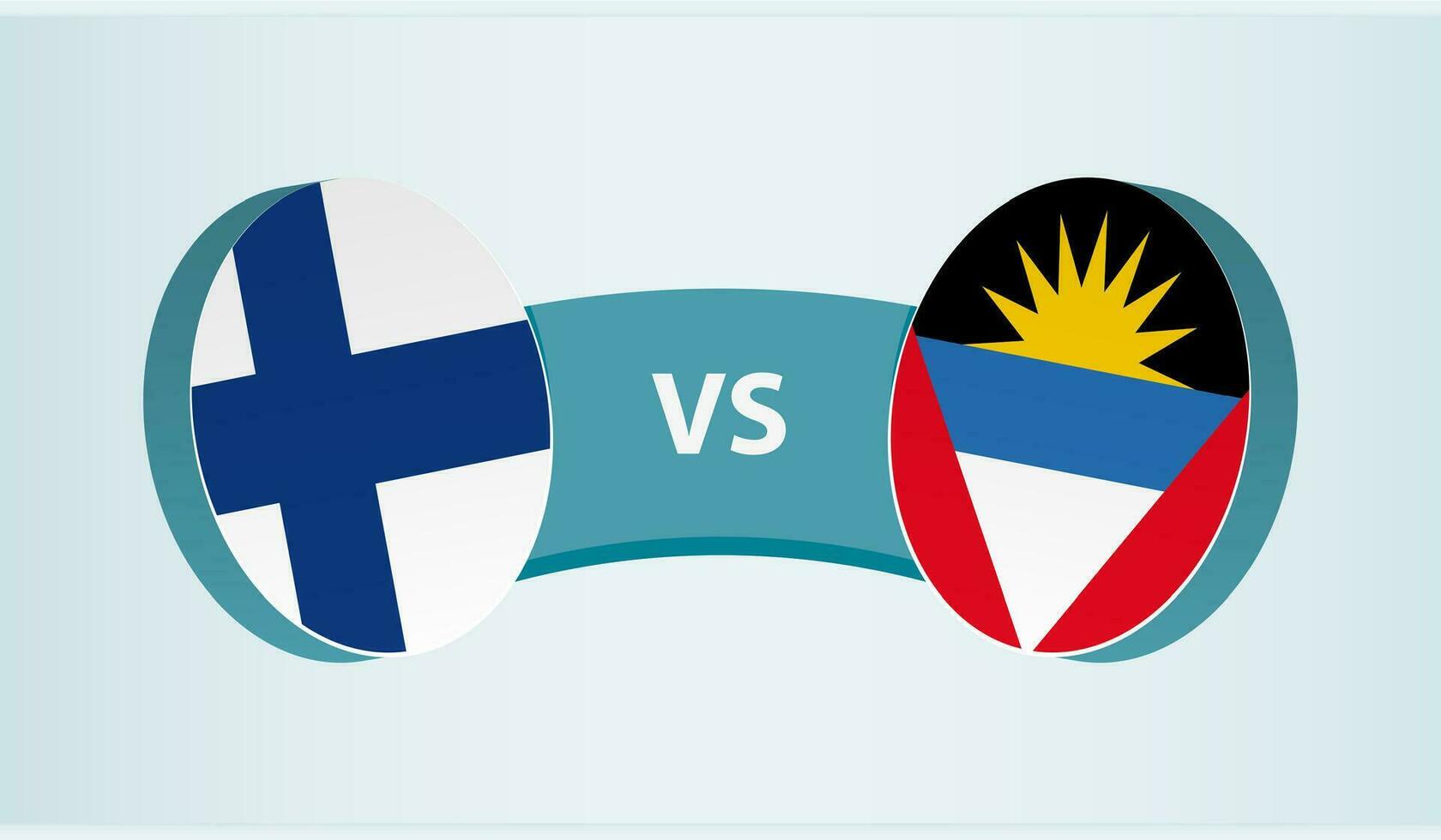 Finlandia versus antigua y barbuda, equipo Deportes competencia concepto. vector