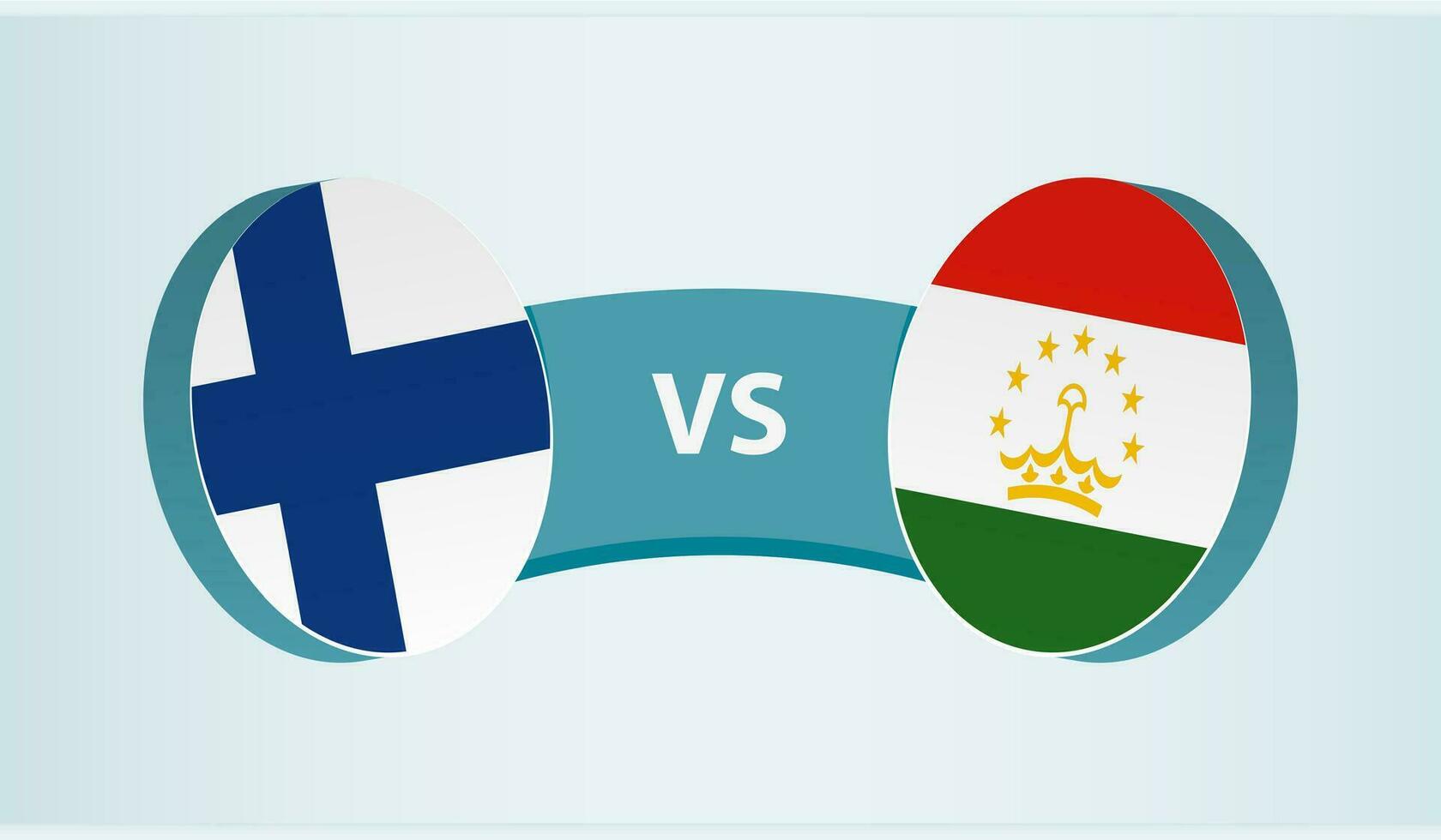 Finland versus Tajikistan, team sports competition concept. vector