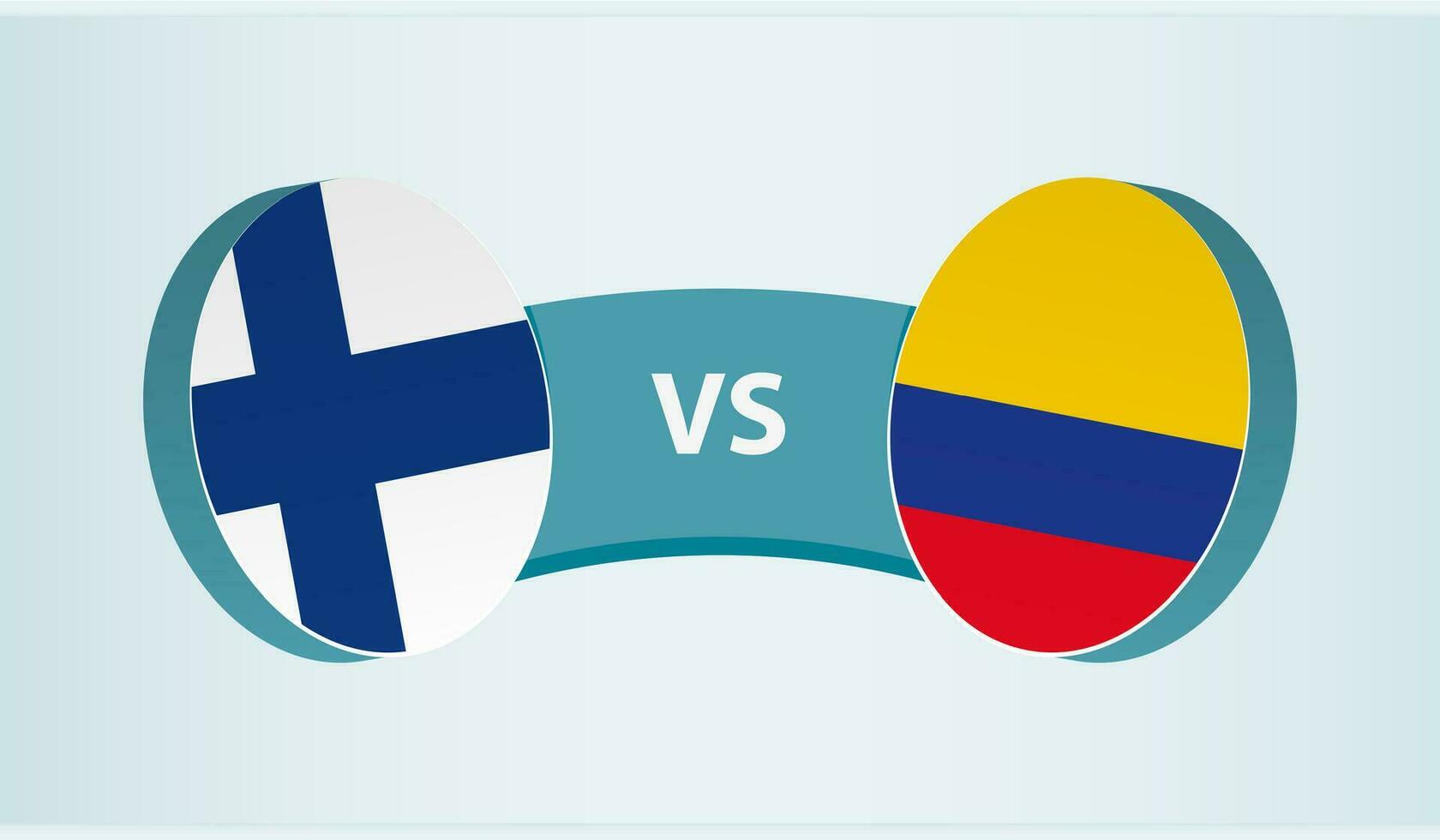Finlandia versus Colombia, equipo Deportes competencia concepto. vector