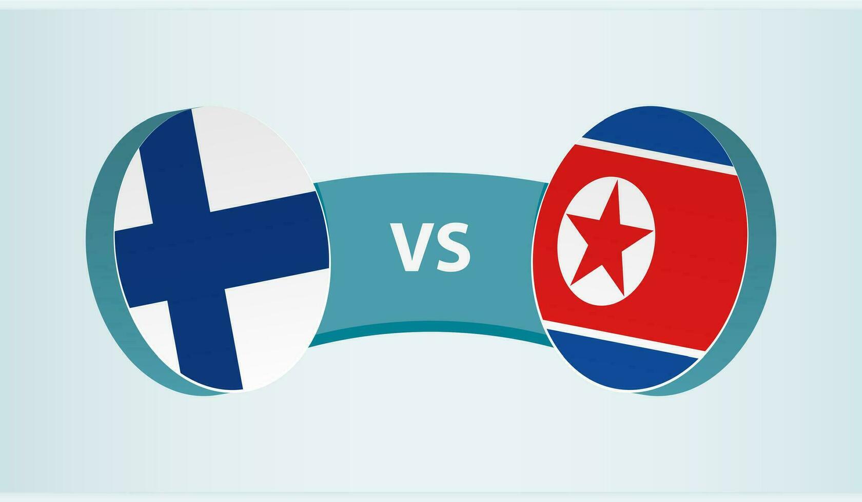 Finlandia versus norte Corea, equipo Deportes competencia concepto. vector