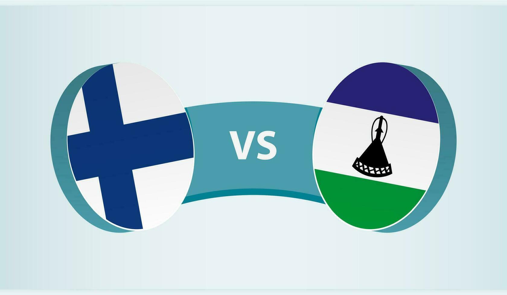 Finland versus Lesotho, team sports competition concept. vector