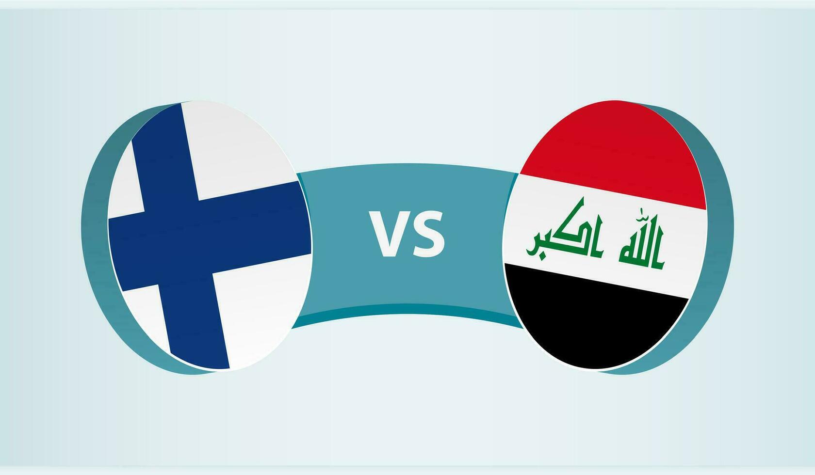 Finlandia versus Irak, equipo Deportes competencia concepto. vector