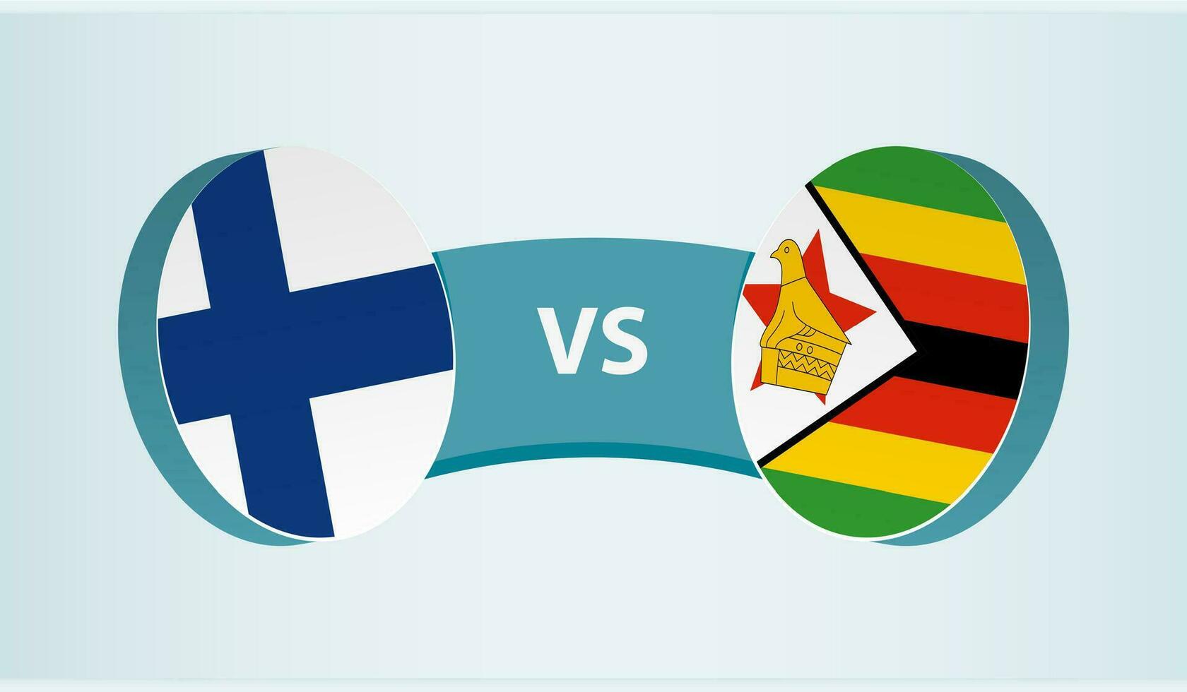 Finlandia versus Zimbabue, equipo Deportes competencia concepto. vector