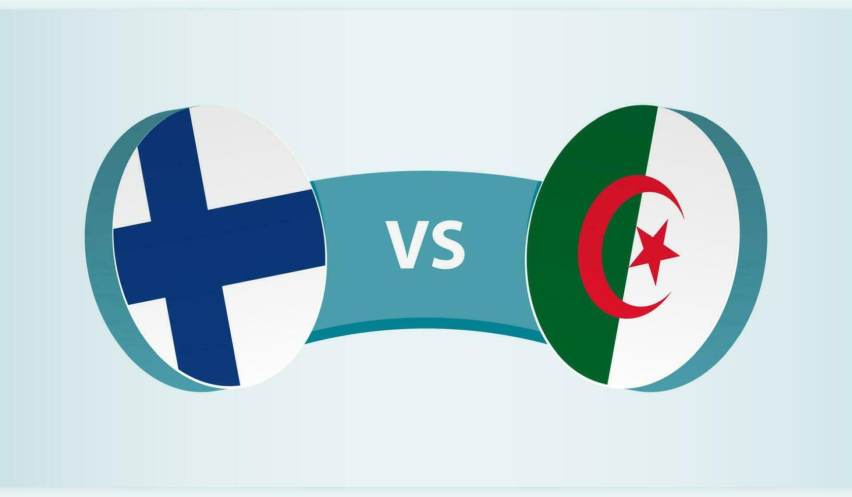 Finlandia versus Argelia, equipo Deportes competencia concepto. vector