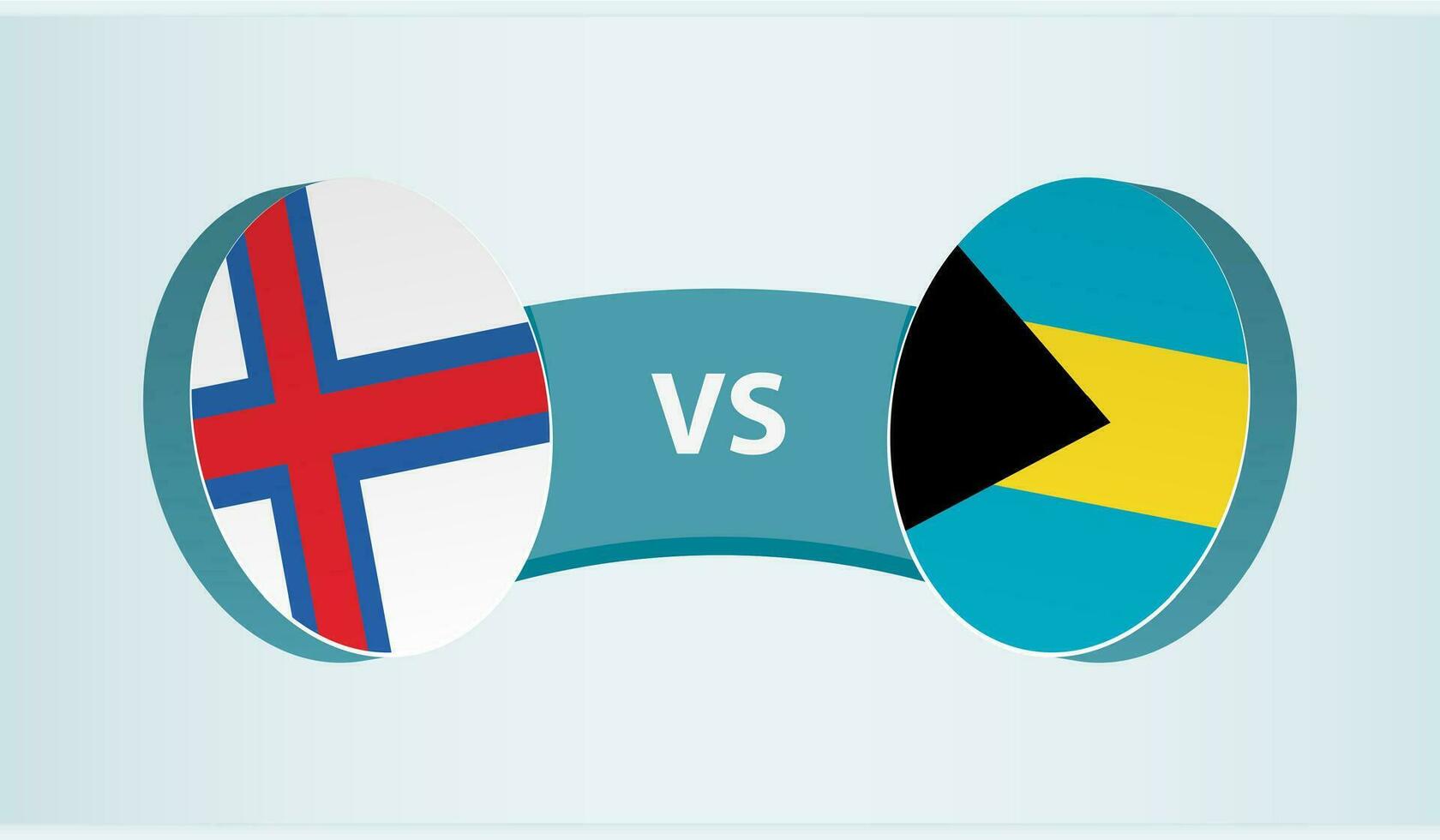 Feroe islas versus el bahamas, equipo Deportes competencia concepto. vector