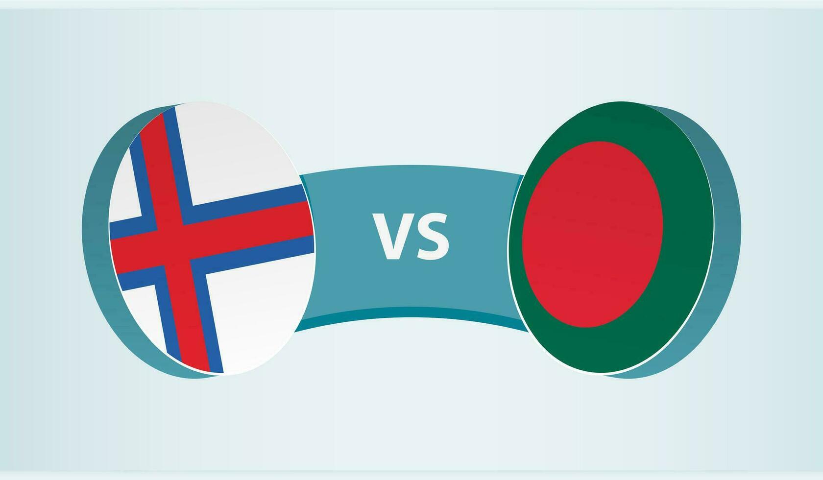 Feroe islas versus bangladesh, equipo Deportes competencia concepto. vector