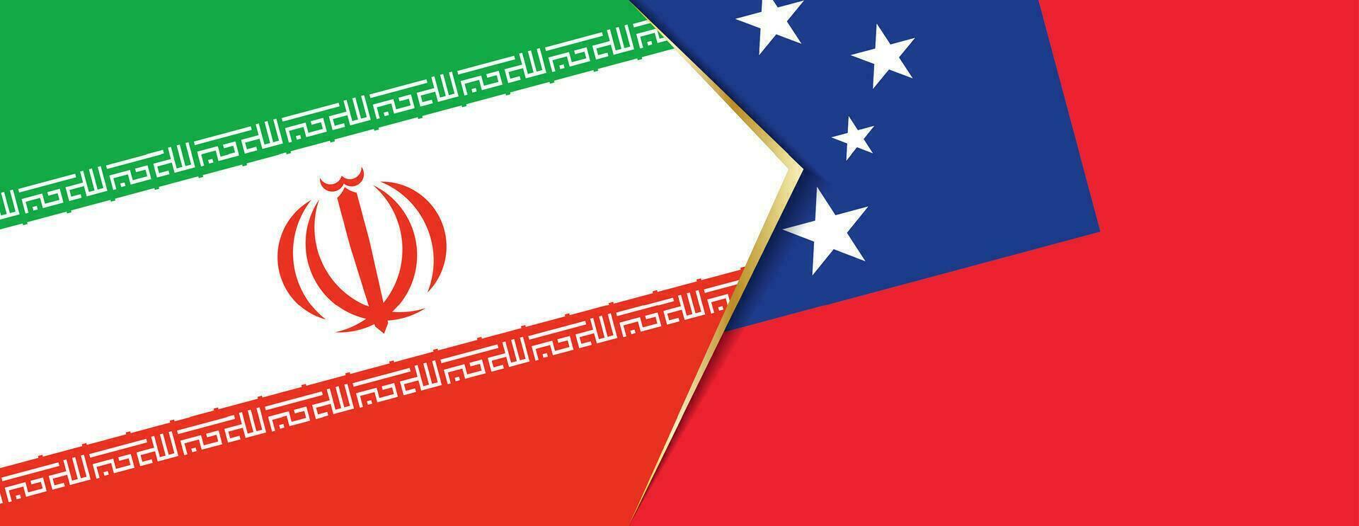 Iran and Samoa flags, two vector flags.