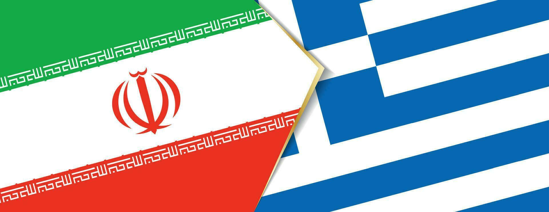 Iran and Greece flags, two vector flags.