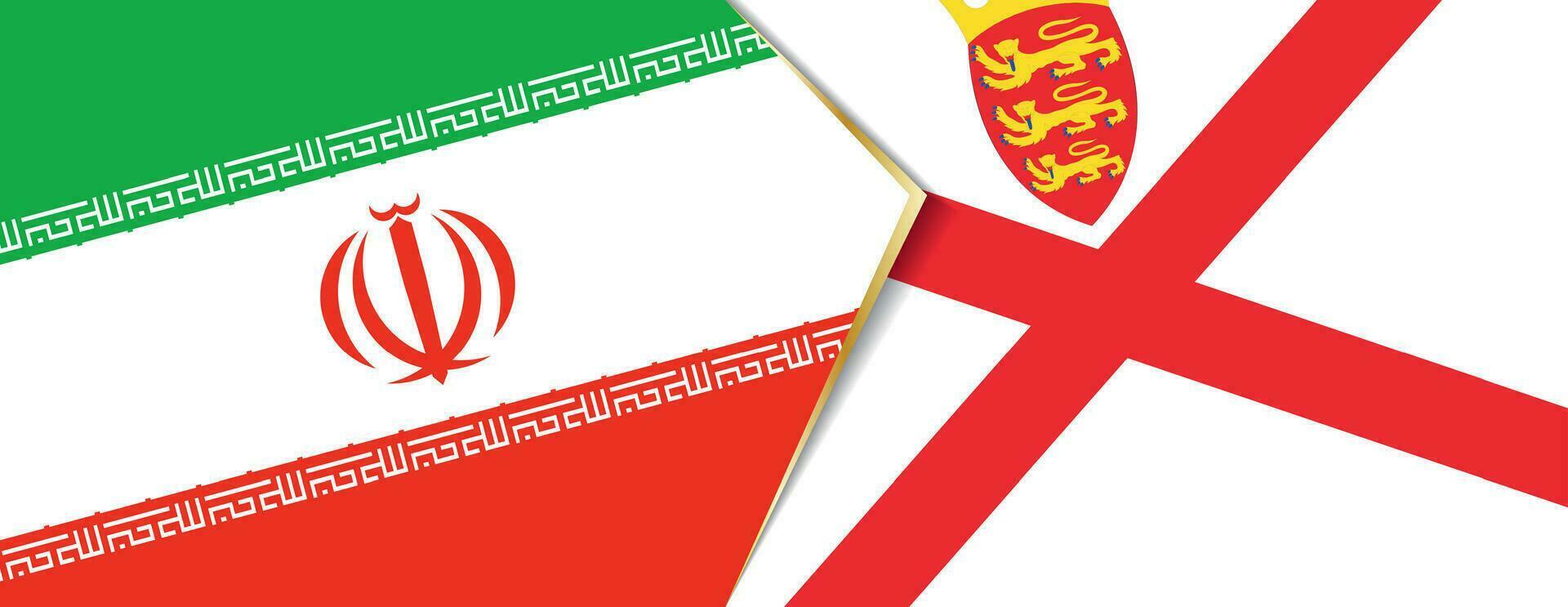 Iran and Jersey flags, two vector flags.