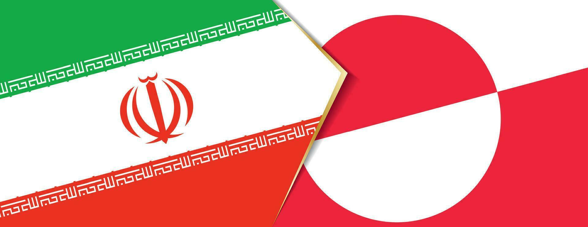 Iran and Greenland flags, two vector flags.