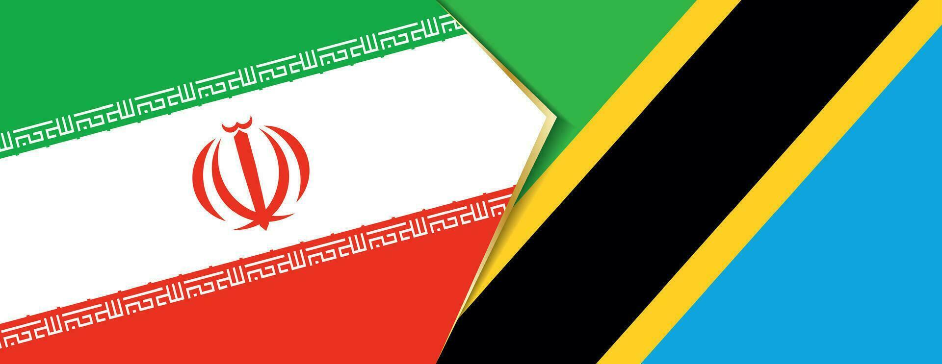 Iran and Tanzania flags, two vector flags.