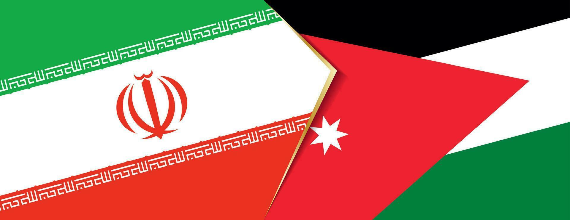 Iran and Jordan flags, two vector flags.