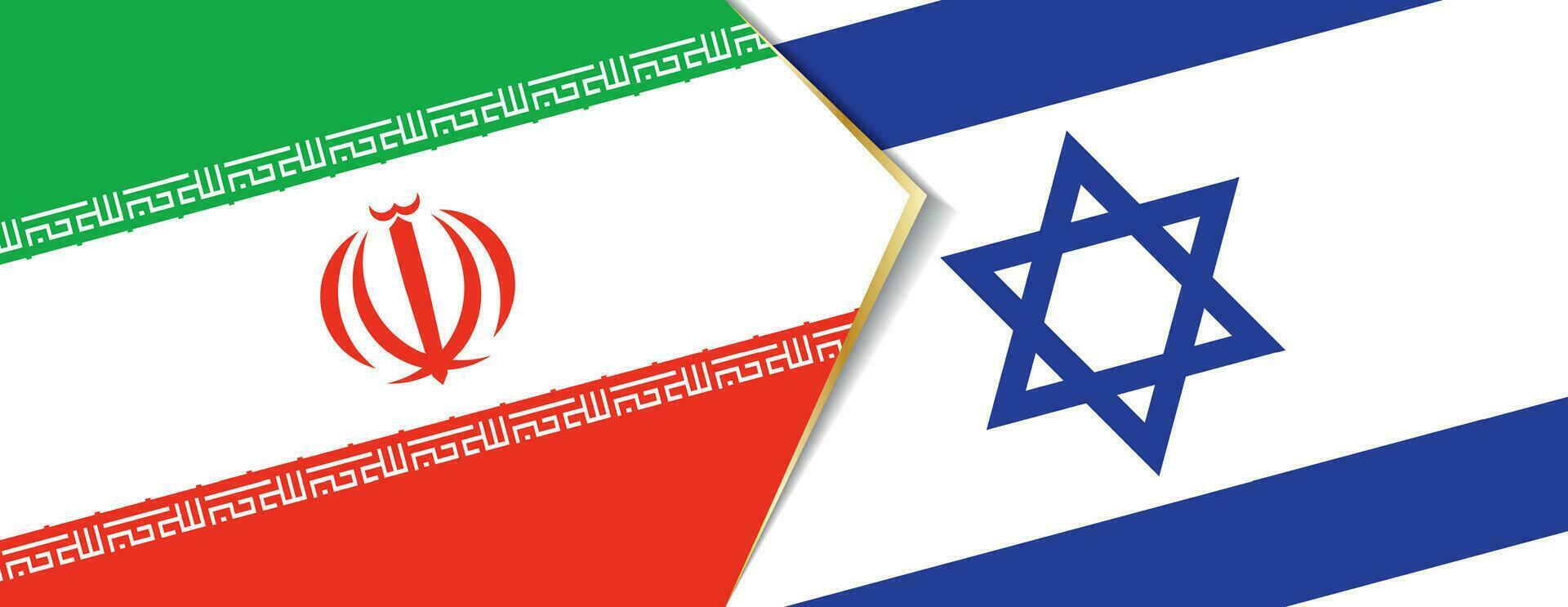 Iran and Israel flags, two vector flags.
