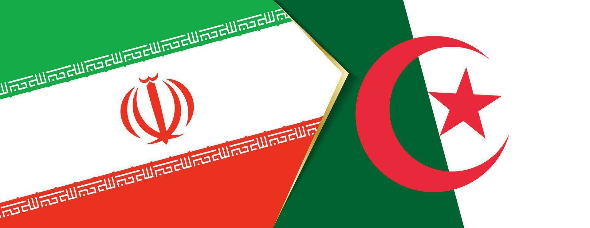 Iran and Algeria flags, two vector flags.