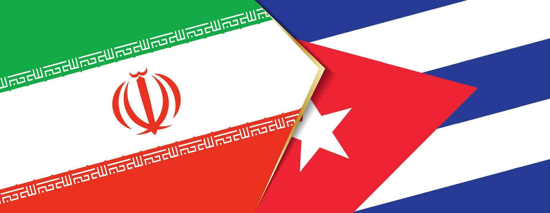 Iran and Cuba flags, two vector flags.