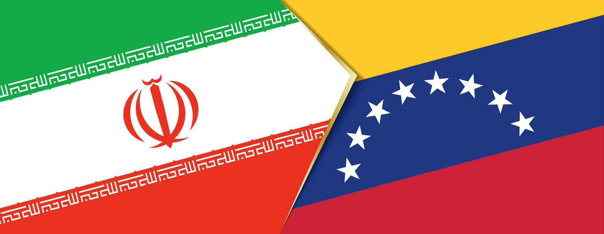 Iran and Venezuela flags, two vector flags.