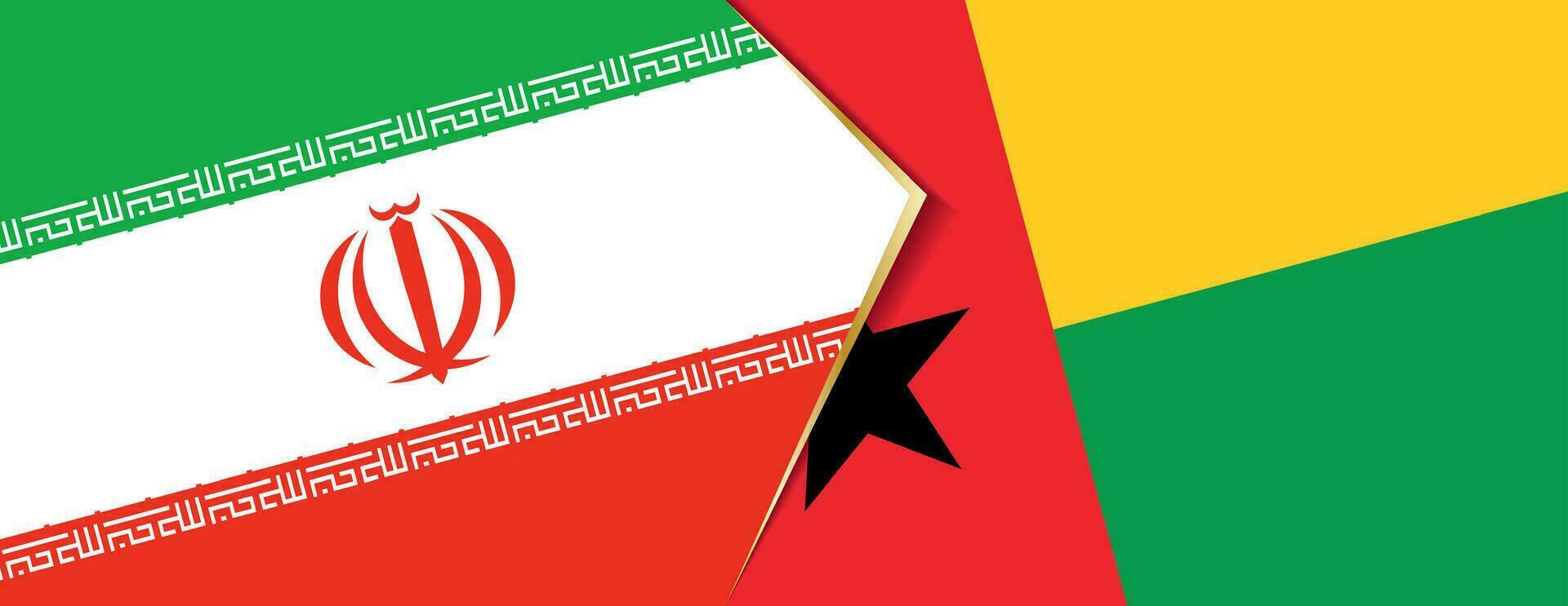 Iran and Guinea-Bissau flags, two vector flags.