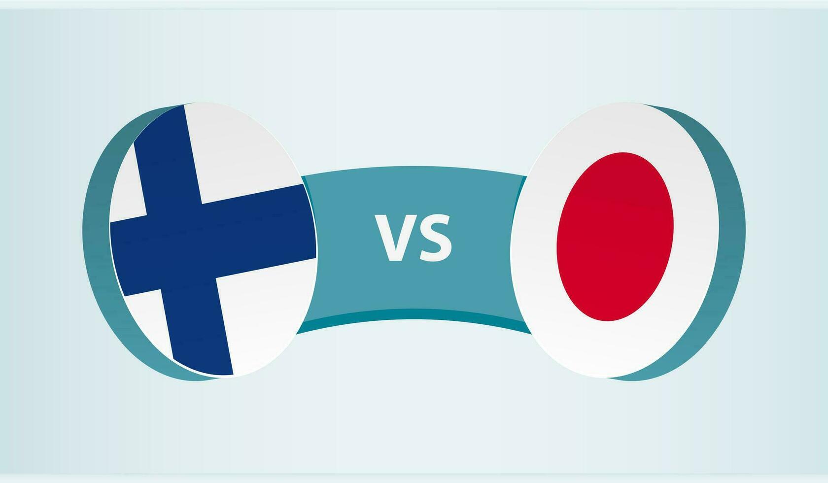 Finland versus Japan, team sports competition concept. vector