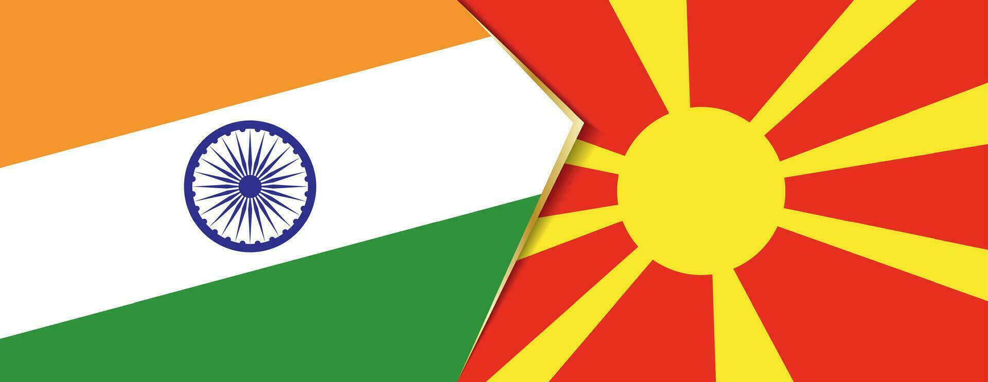 India and Macedonia flags, two vector flags.