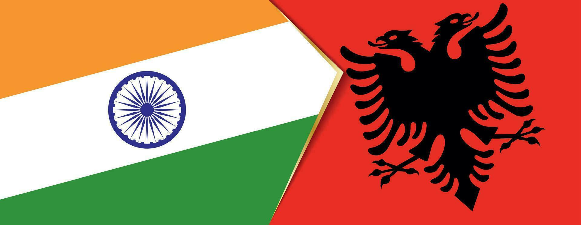 India and Albania flags, two vector flags.