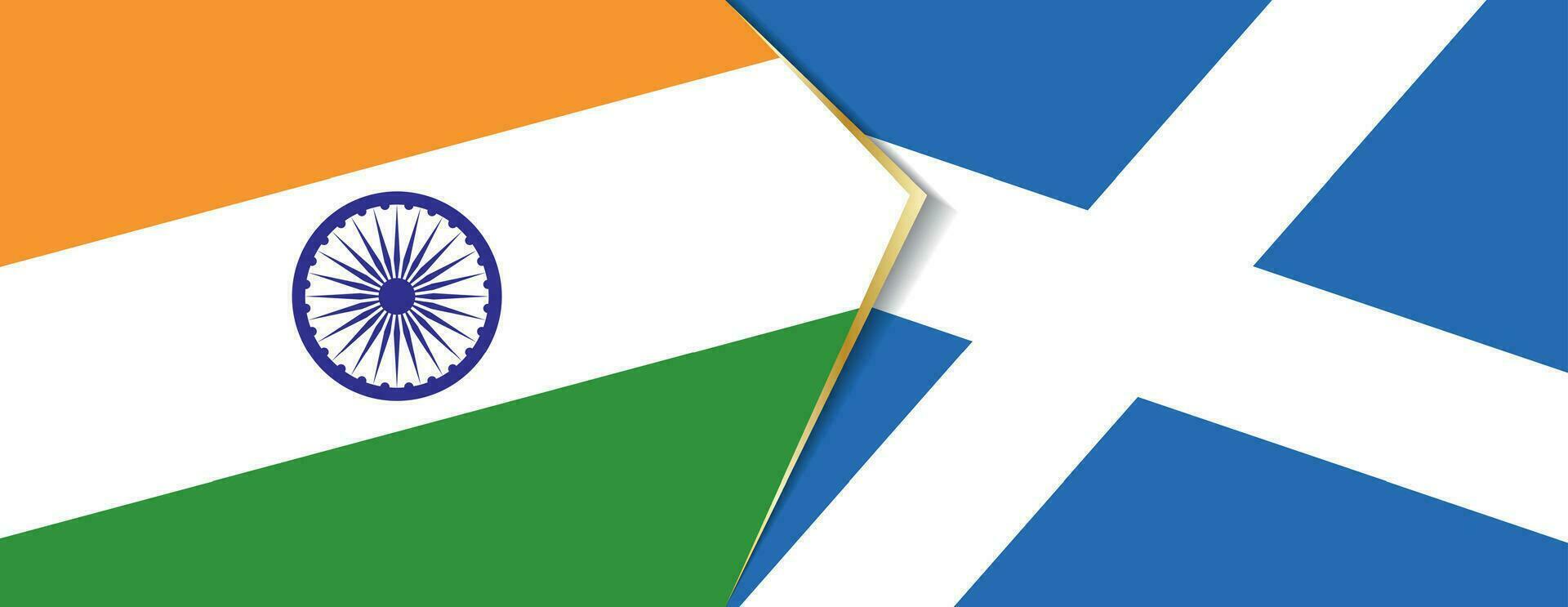 India and Scotland flags, two vector flags.