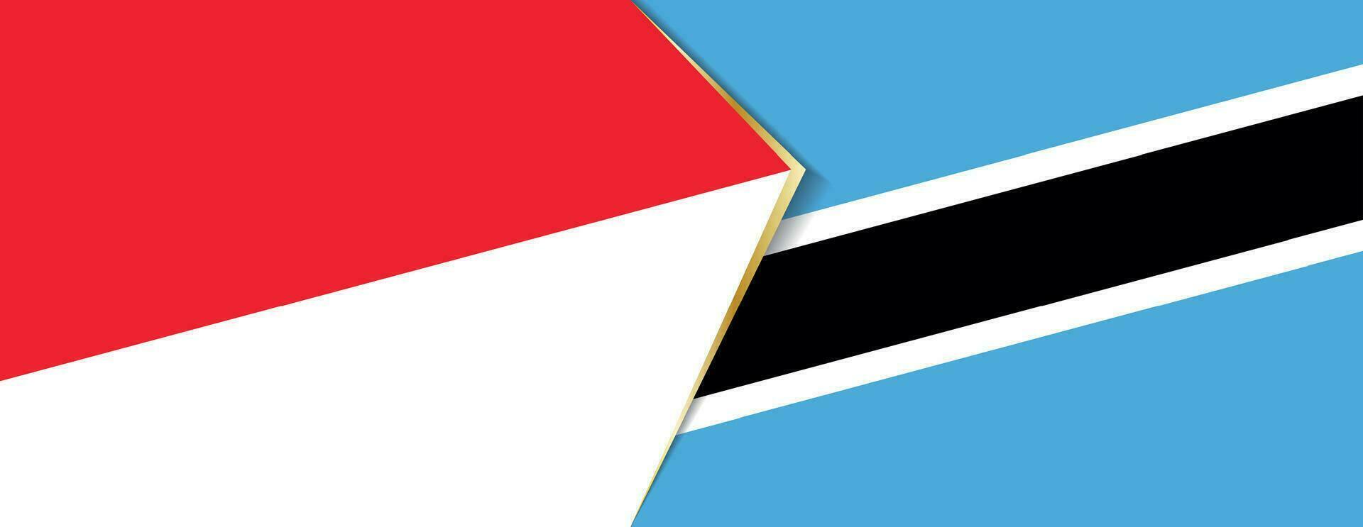 Indonesia and Botswana flags, two vector flags.