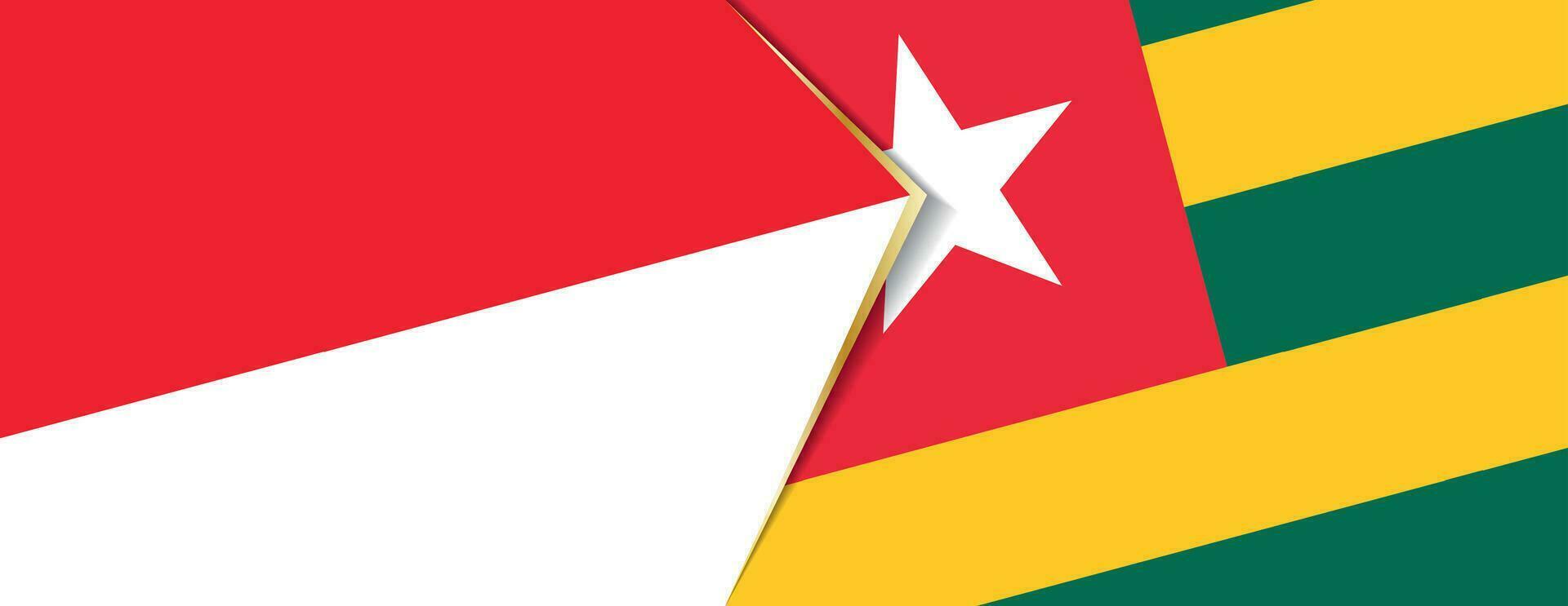 Indonesia and Togo flags, two vector flags.