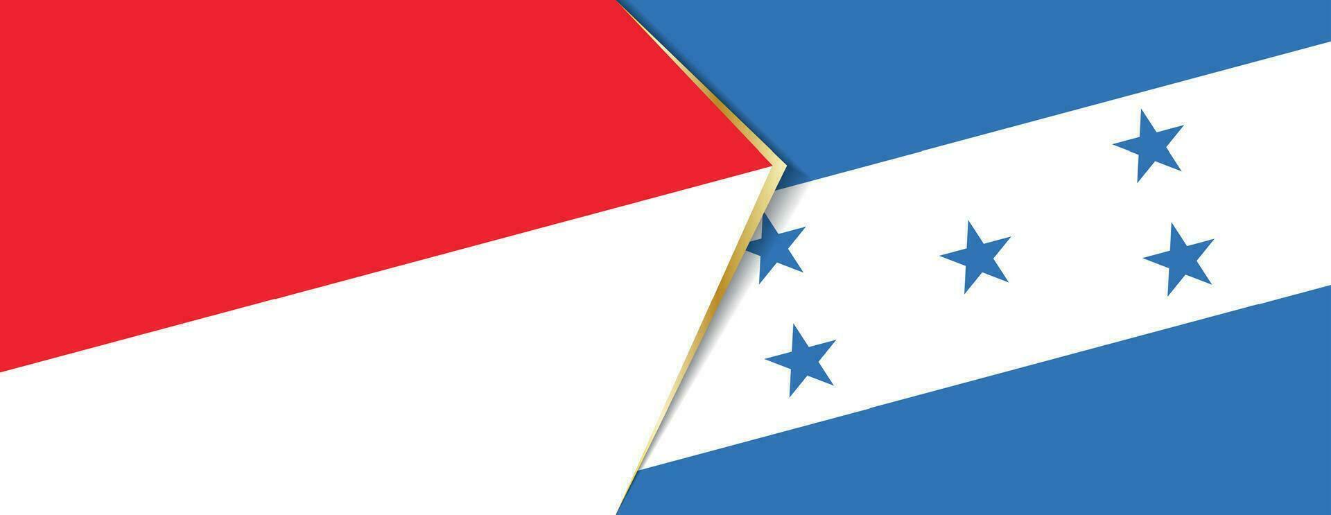 Indonesia and Honduras flags, two vector flags.
