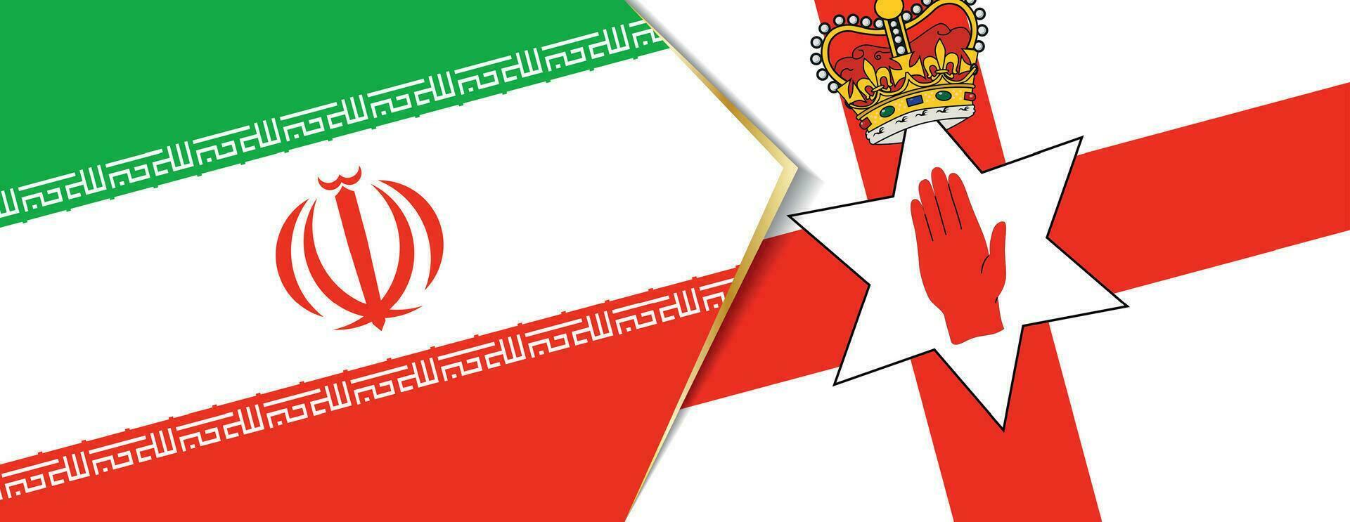 Iran and Northern Ireland flags, two vector flags.