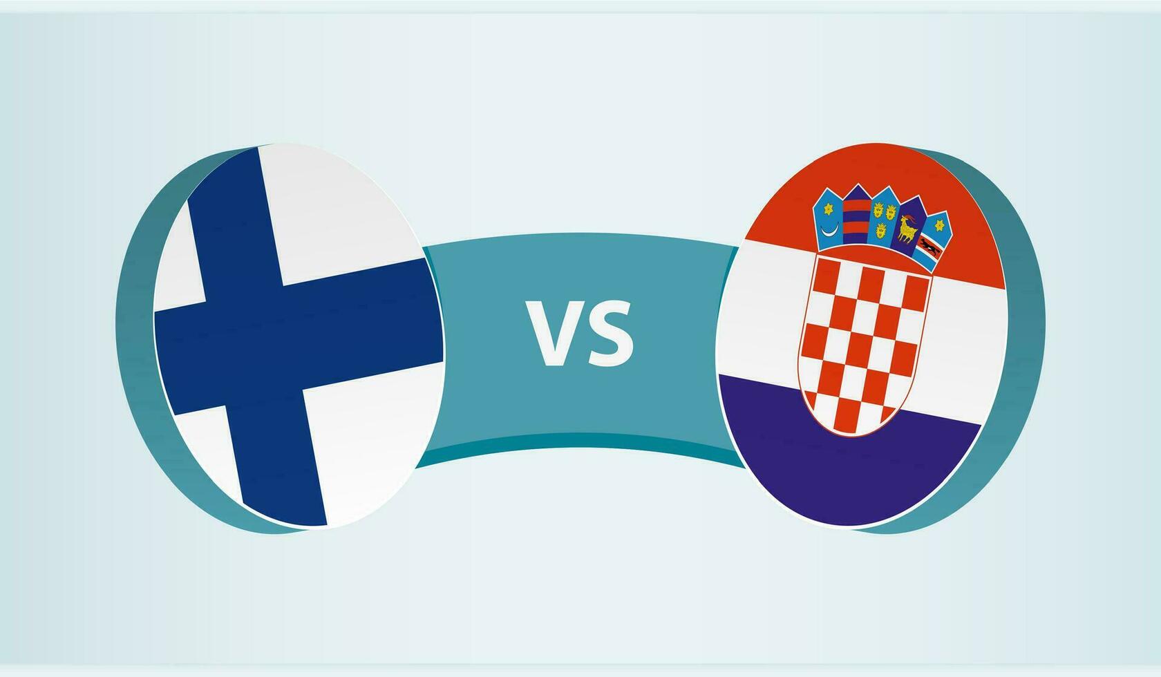 Finlandia versus Croacia, equipo Deportes competencia concepto. vector
