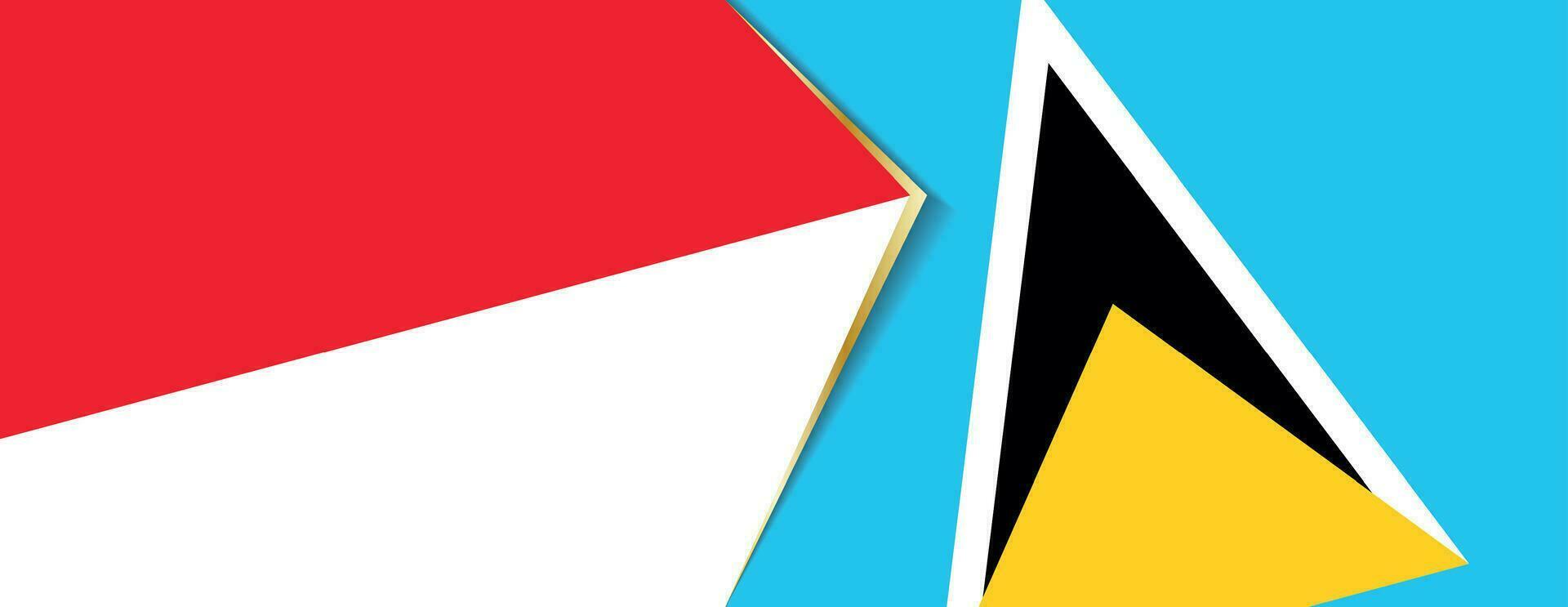 Indonesia and Saint Lucia flags, two vector flags.