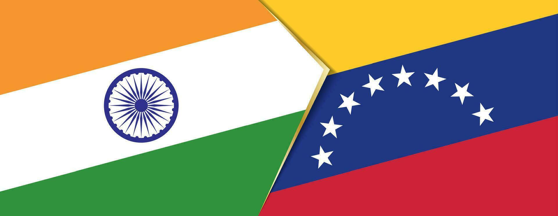 India and Venezuela flags, two vector flags.