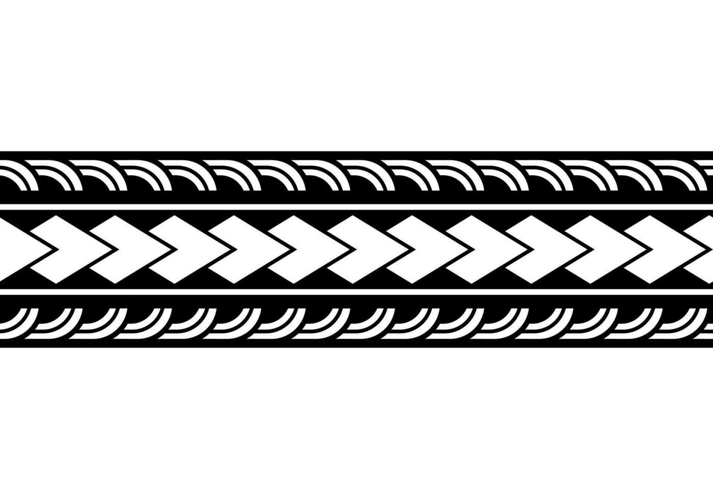 Maori polynesian tattoo bracelet. Tribal sleeve seamless pattern vector. Samoan border tattoo design fore arm or foot. vector