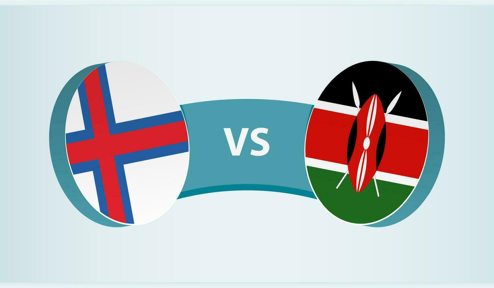 Faroe Islands versus Kenya, team sports competition concept. vector
