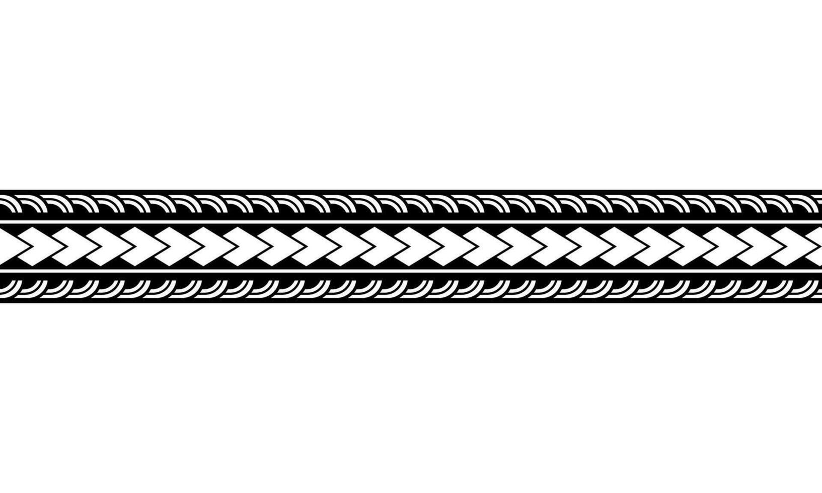 Maori polynesian tattoo bracelet. Tribal sleeve seamless pattern vector. Samoan border tattoo design fore arm or foot. vector