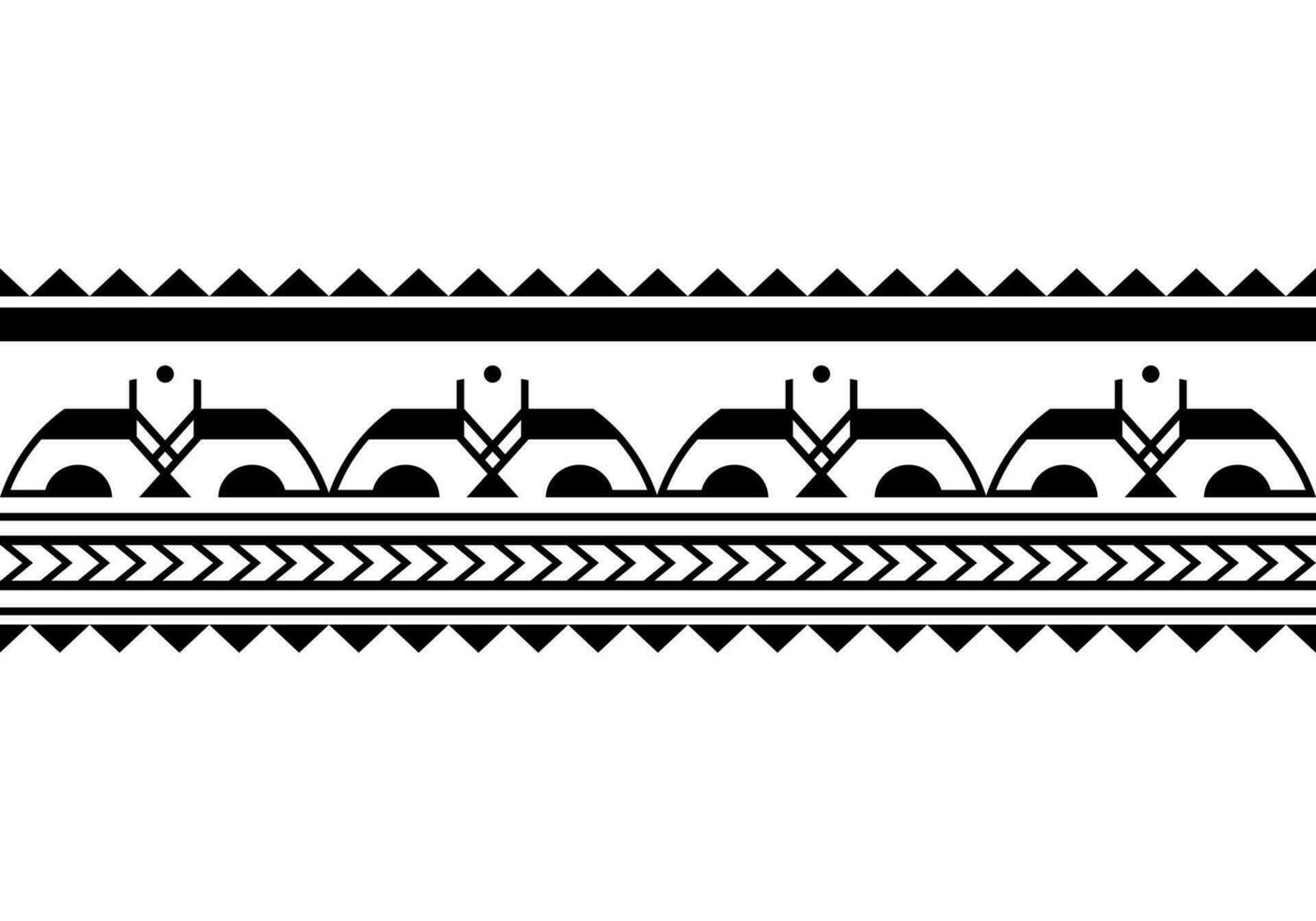 Maori polynesian tattoo bracelet. Tribal sleeve seamless pattern vector. Samoan border tattoo design fore arm or foot. vector