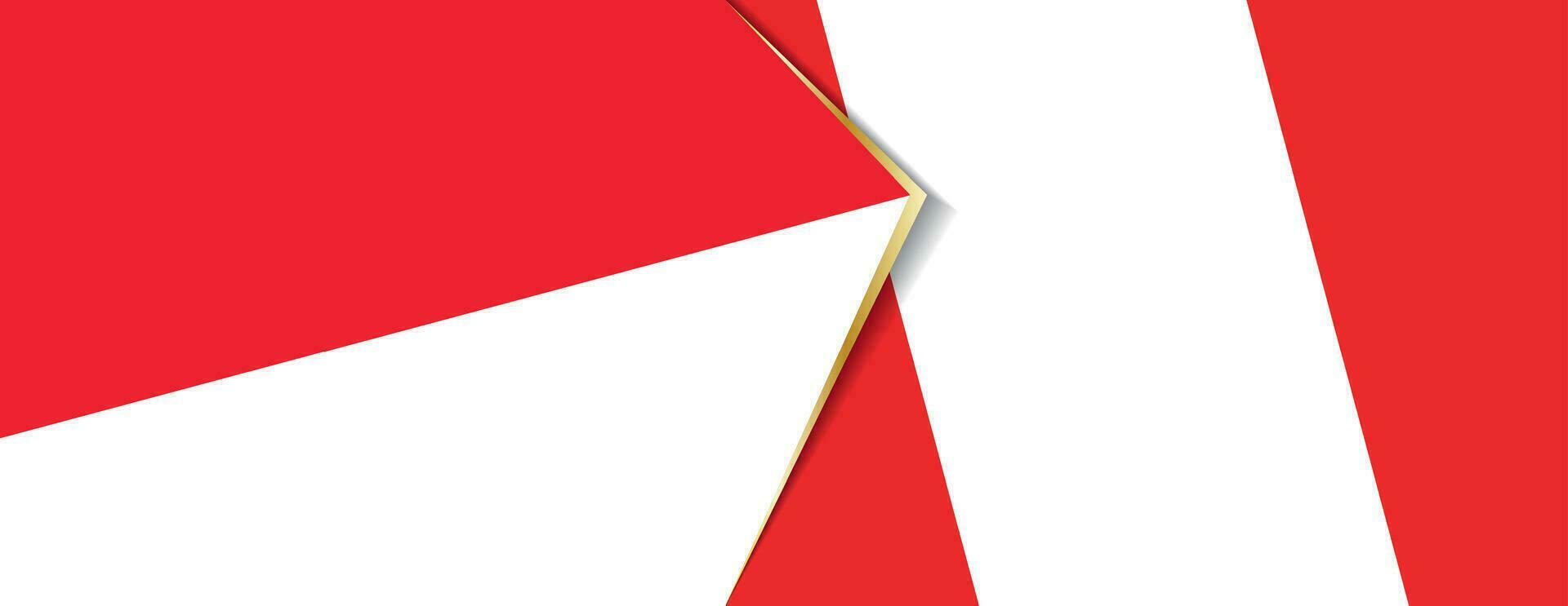 Indonesia and Peru flags, two vector flags.