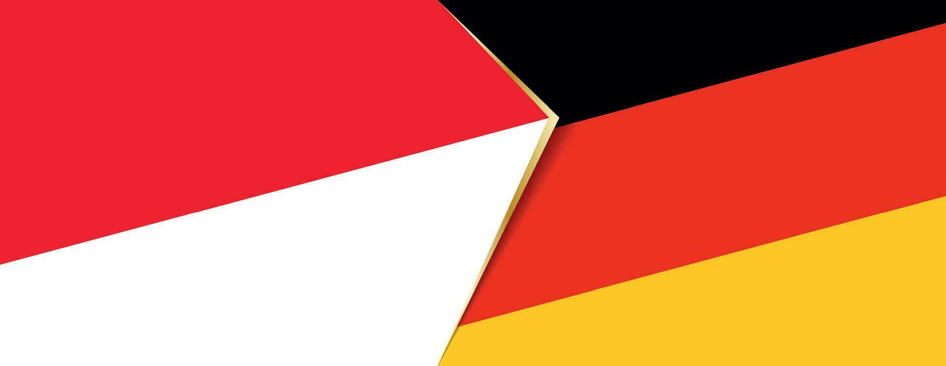 Indonesia and Germany flags, two vector flags.